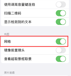 彭水苹果手机维修网点分享iPhone如何开启九宫格构图功能 