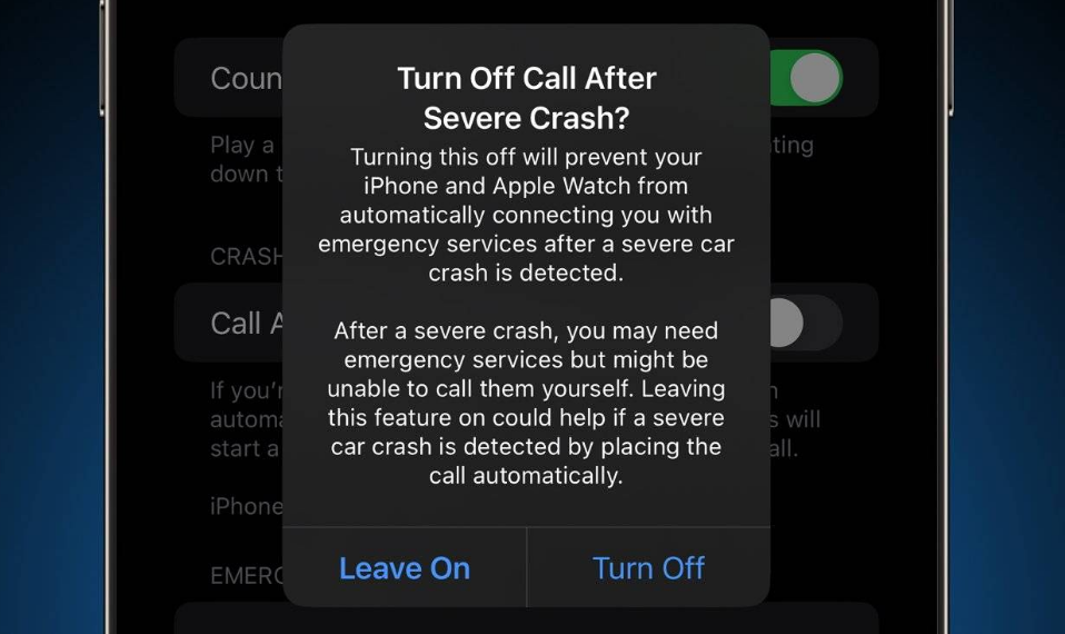 彭水苹果14维修分享 iPhone 14 和 Apple Watch 上关闭崩溃检测 