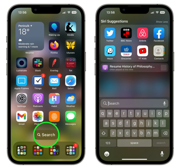 彭水苹果手机维修分享升级到 iOS 16 后，如何删除主屏幕上的搜索按钮 